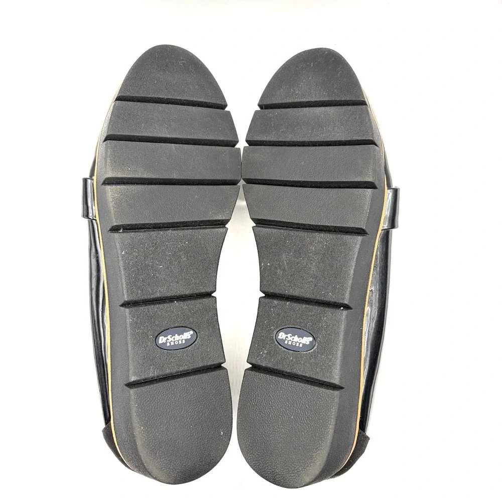Dr Scholls Watson Womens 8M Black Patent Suede Platform Loafers Lug Sole Shoes‎